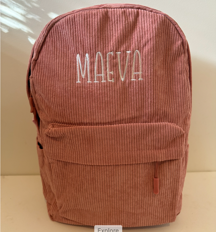 Personalised Corduroy Backpack